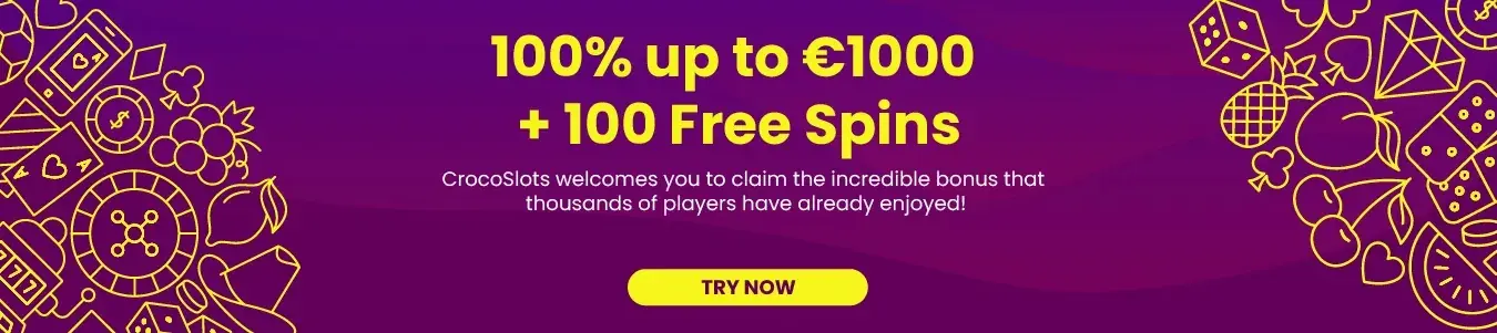 crocoslots 100% up to 1000 euros + 100 free spins